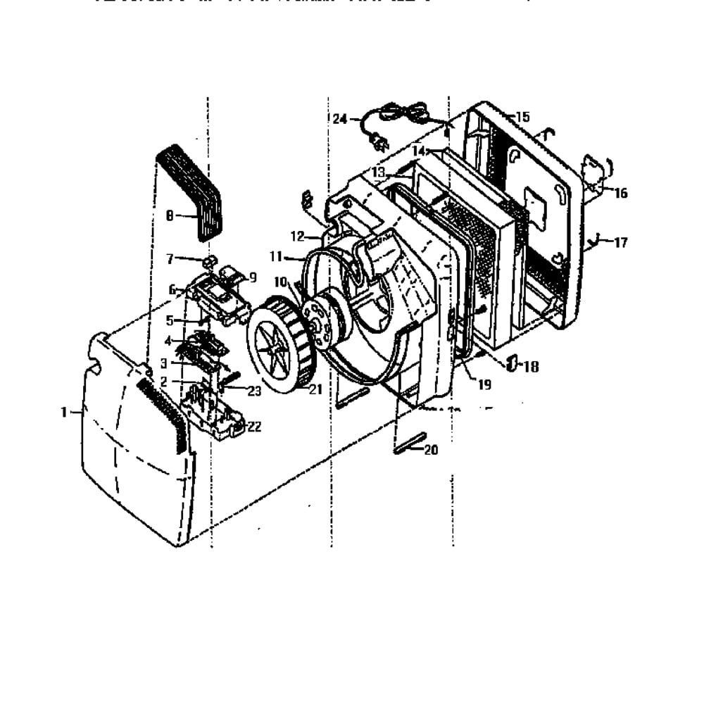 Unit Parts Diagram and Parts List for 83306  Kenmore Air Purifier