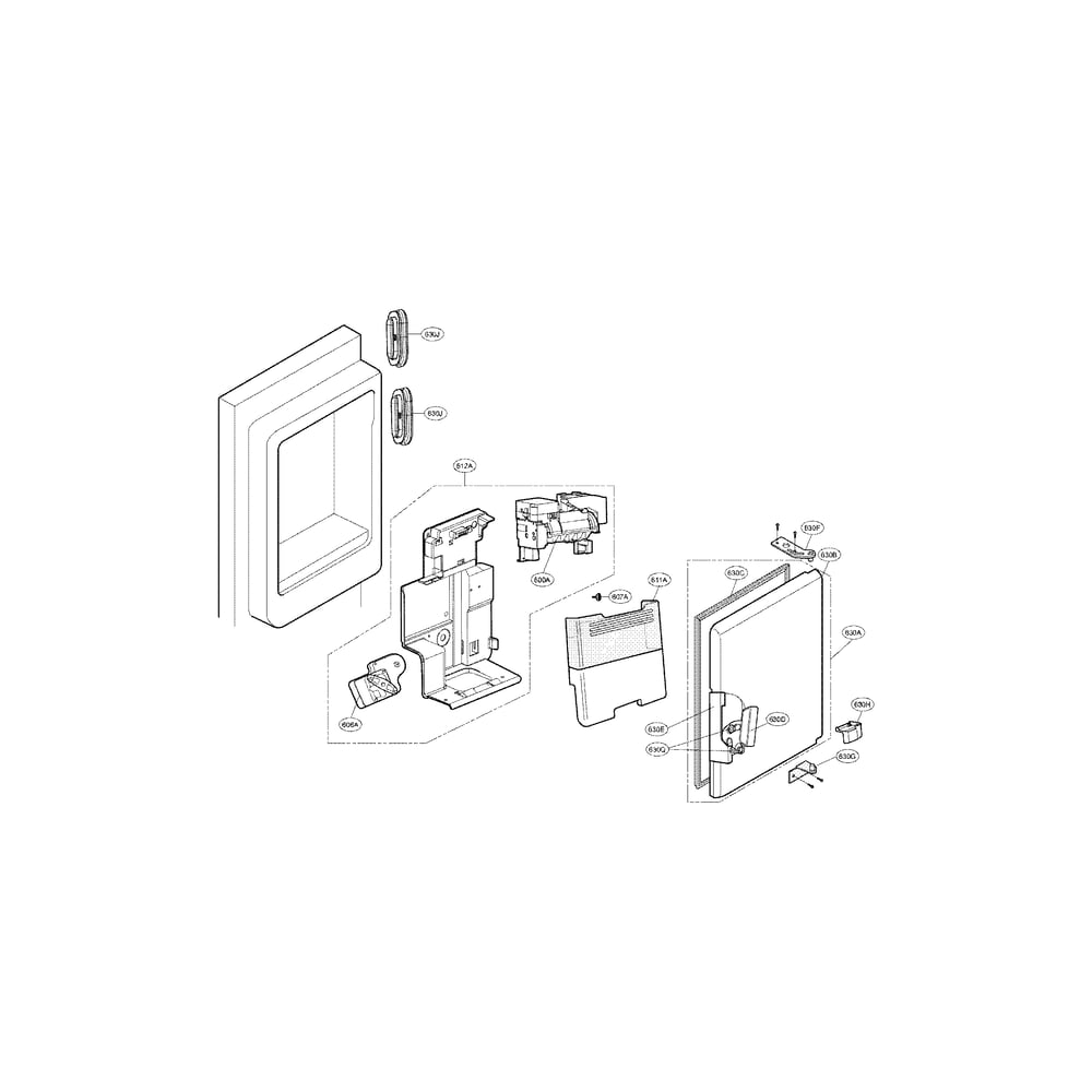 Ice Maker And Ice Bin Parts Diagram and Parts List for 79572069111  Kenmore Refrigerator