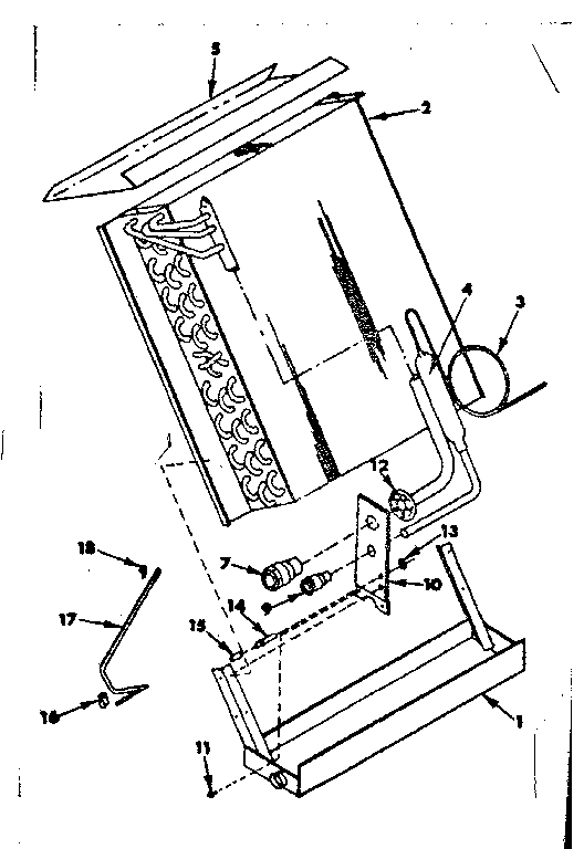 Evaporator Diagram and Parts List for 769814011  Kenmore Air Conditioner