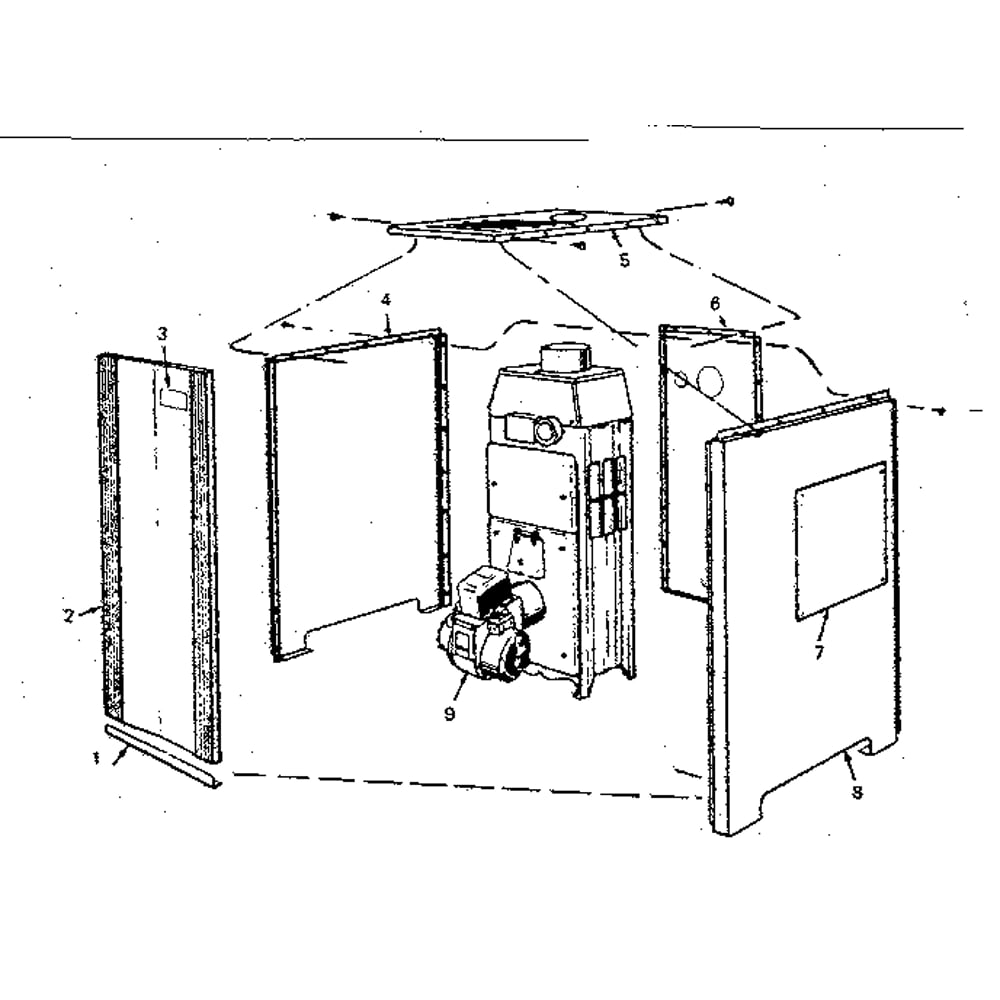 Jacket Parts Diagram and Parts List for 229941661  Kenmore Water Heater