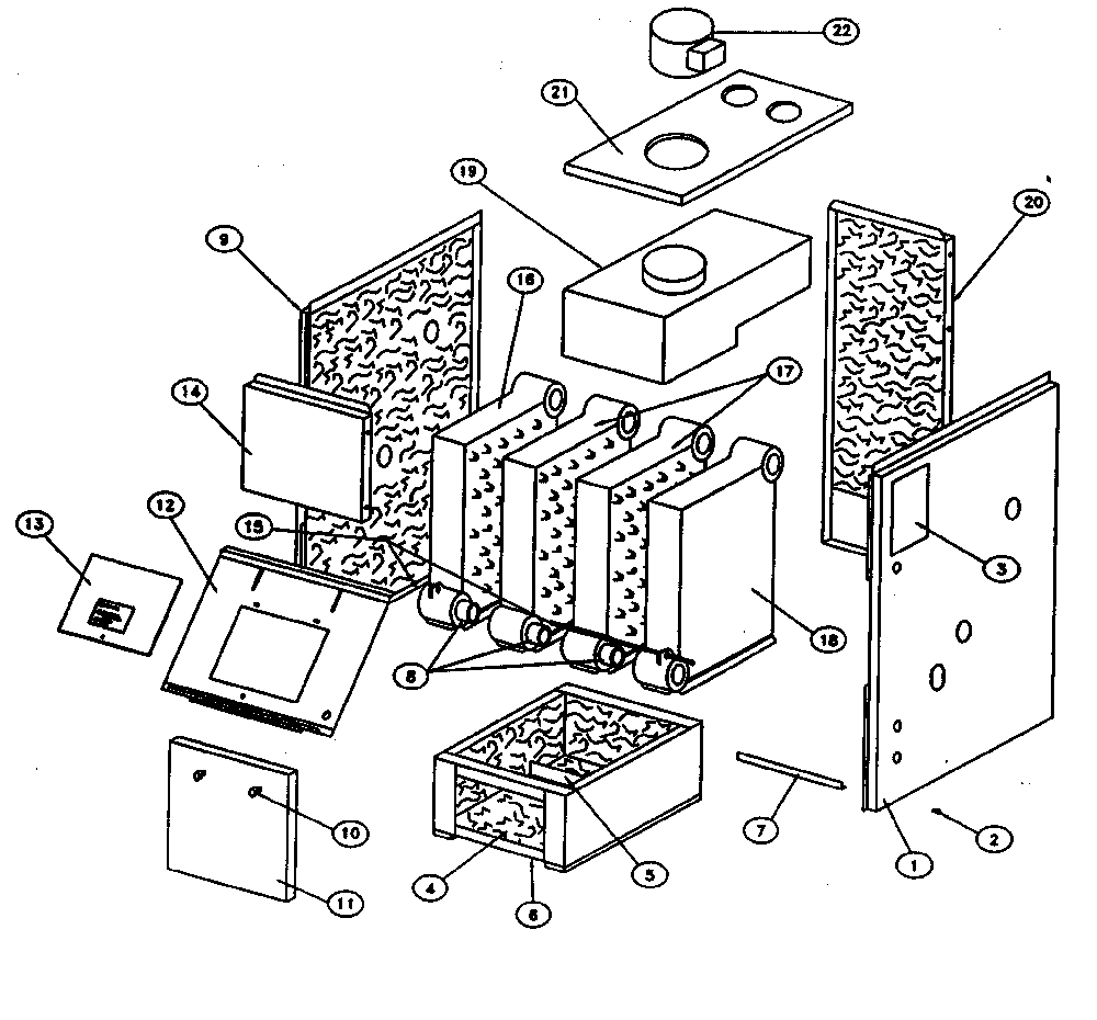 Jacket/base parts Diagram and Parts List for KWX-4V  Kenmore Water Heater