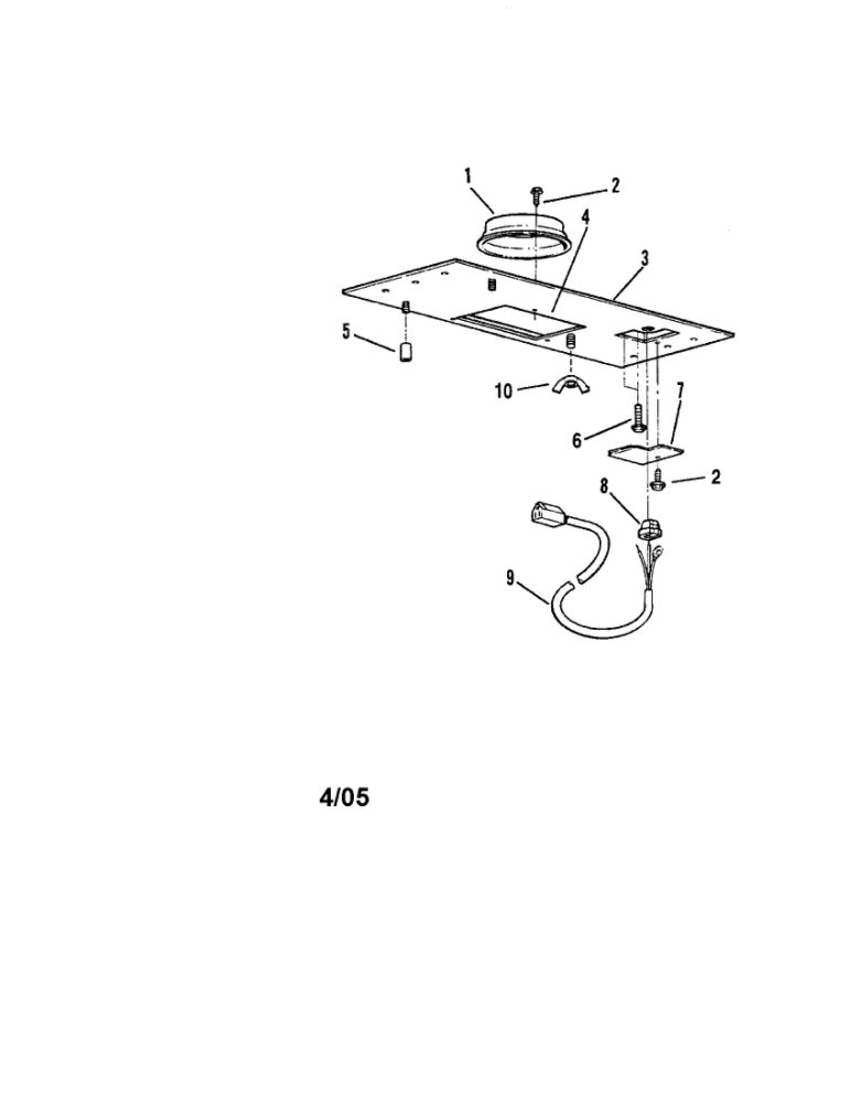Single Wheel Blower-Rm325h Diagram and Parts List for 23351200  Kenmore Range Hood