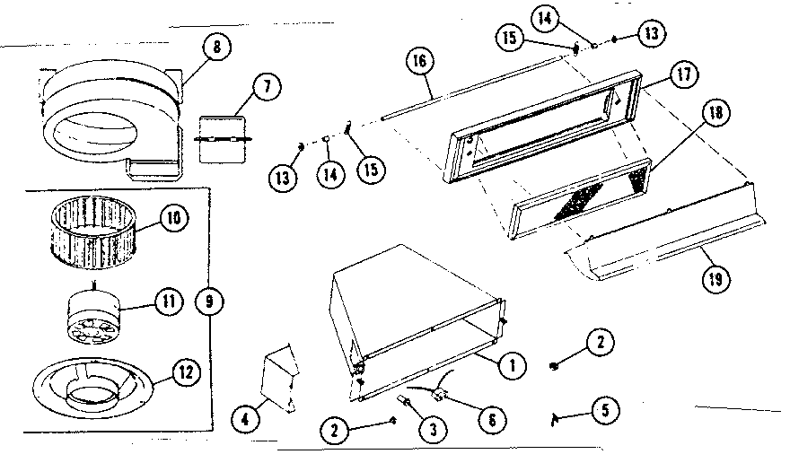 Range hood Diagram and Parts List for 78156991  Kenmore Range Hood