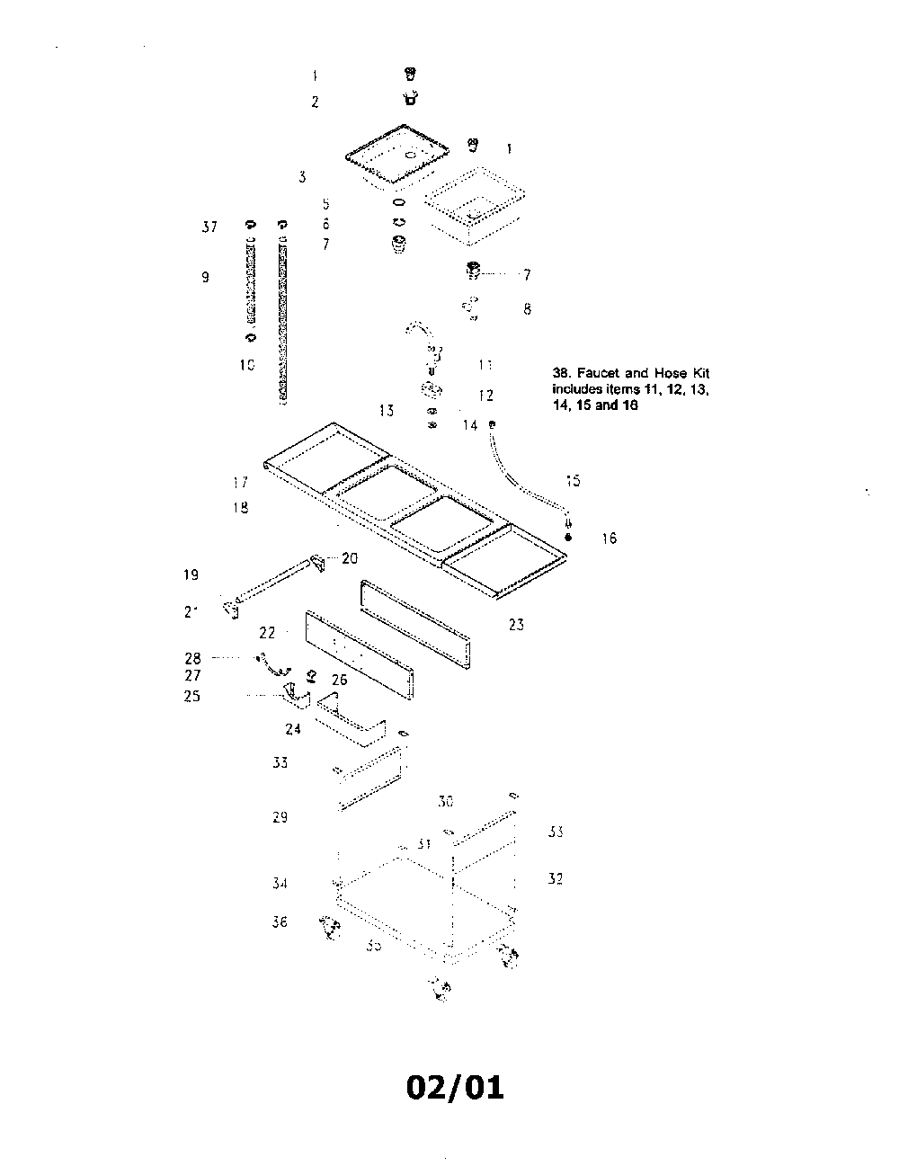 Serving cart Diagram and Parts List for 141229970  Kenmore Grill