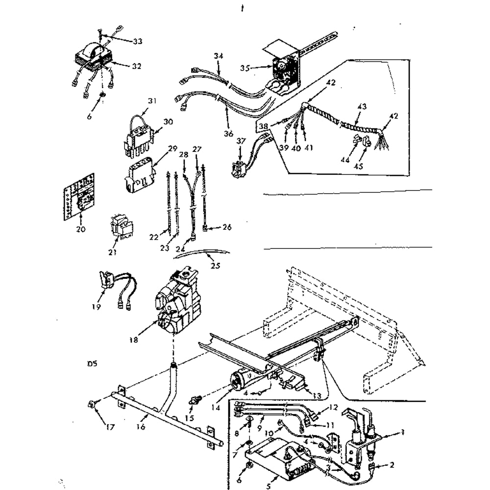 Gas Burners And Manifold Diagram and Parts List for 867761074  Kenmore Furnace