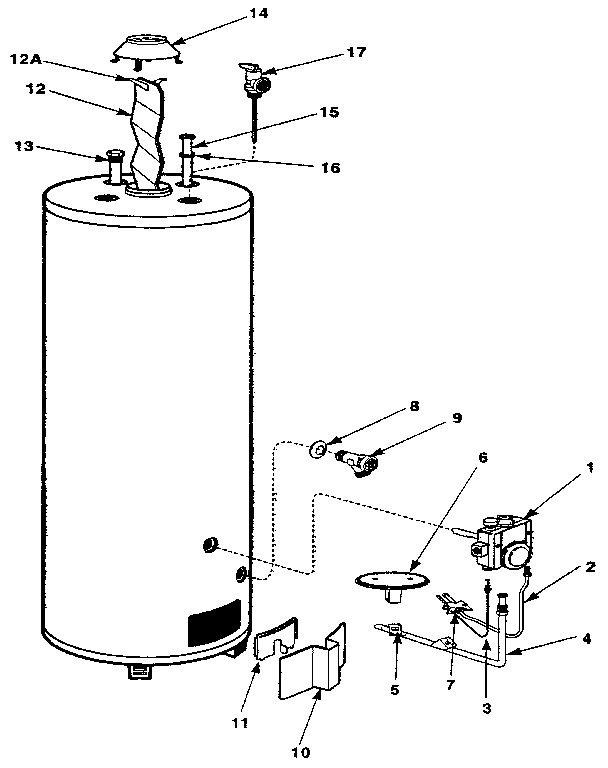 Replacement parts Diagram and Parts List for 220331400  Kenmore Water Heater