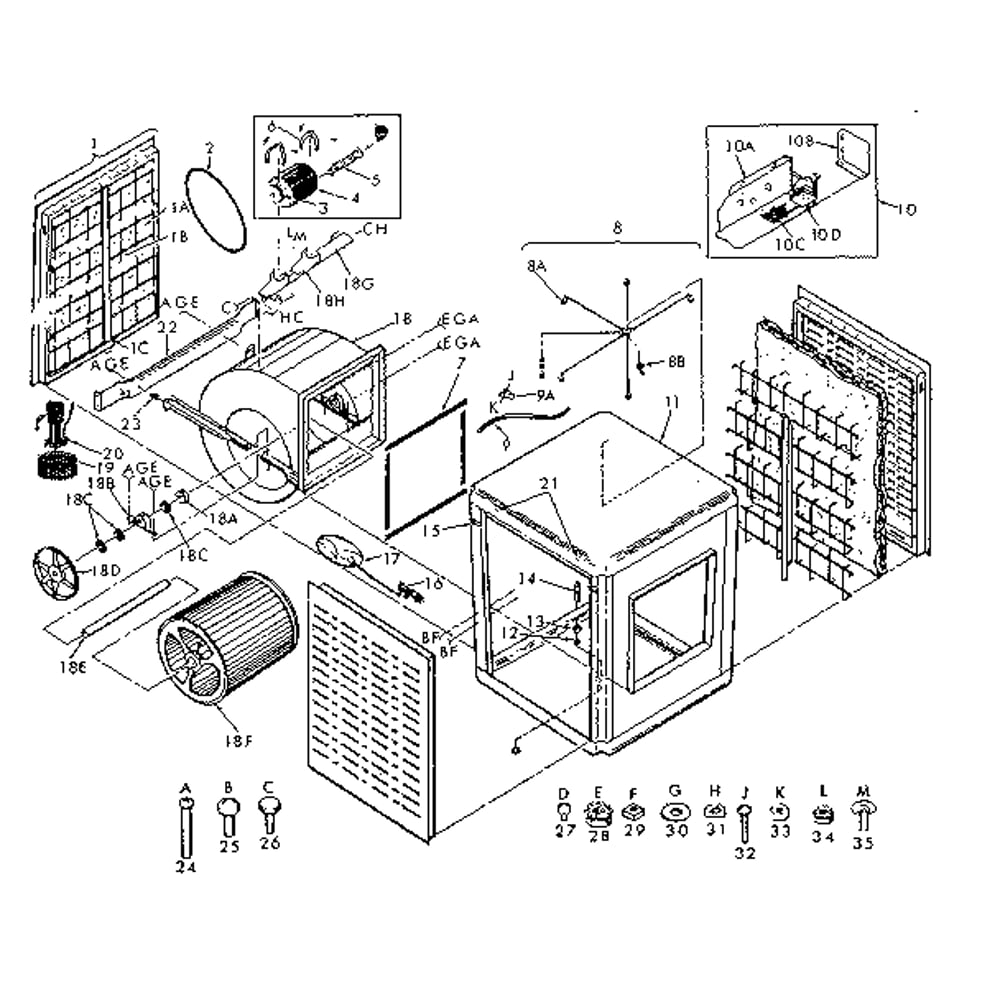 Functional Replacement Parts Diagram and Parts List for 56561431  Kenmore Air Conditioner