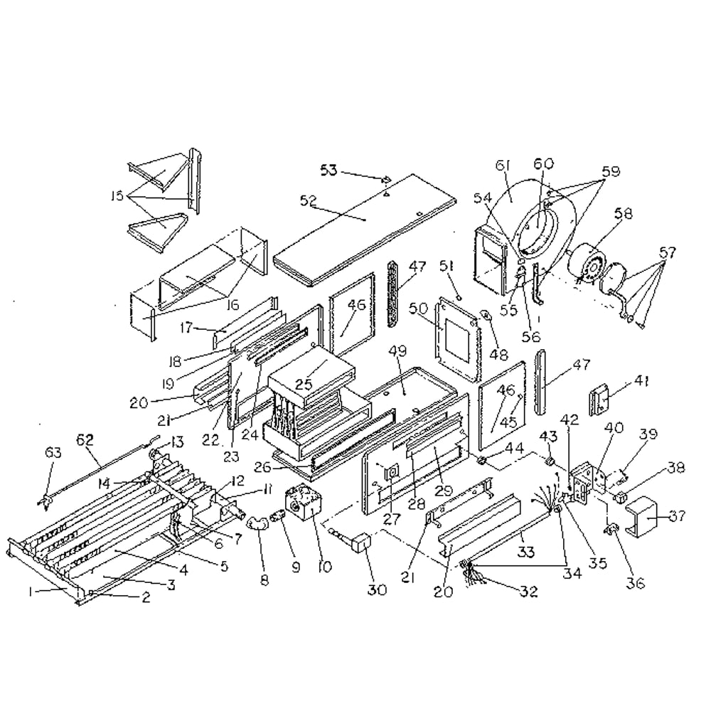 Functional Replacement Parts Diagram and Parts List for 735762541  Kenmore Furnace