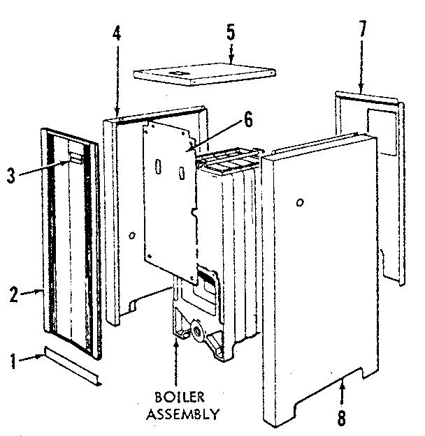 Cabinet Diagram and Parts List for 229962231  Kenmore Water Heater
