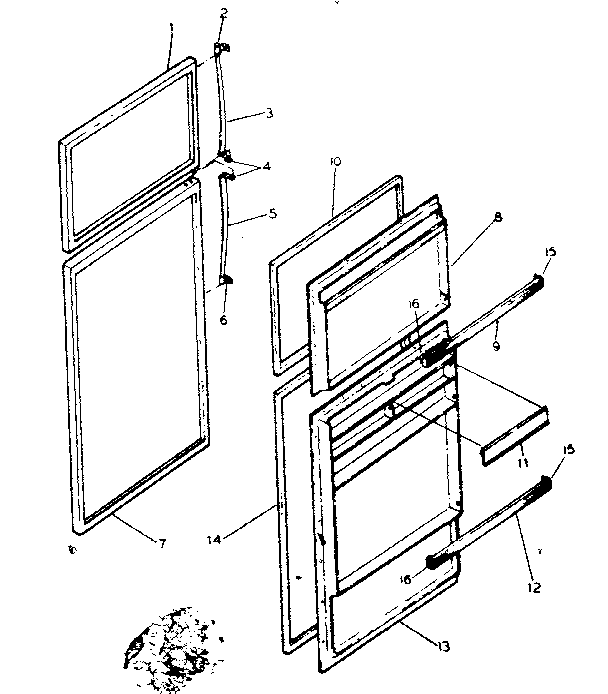 Door parts Diagram and Parts List for 625835972  Kenmore Refrigerator