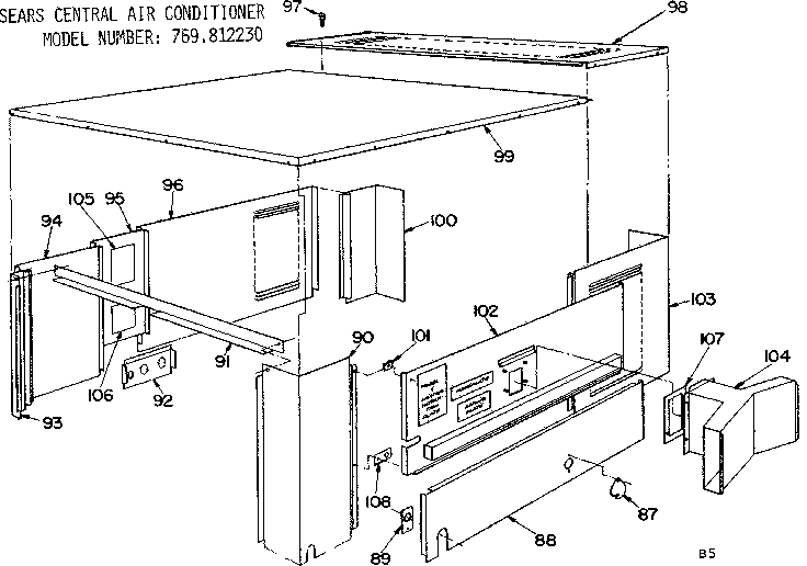 Non-functional replacement parts Diagram and Parts List for 769812230  Kenmore Air Conditioner