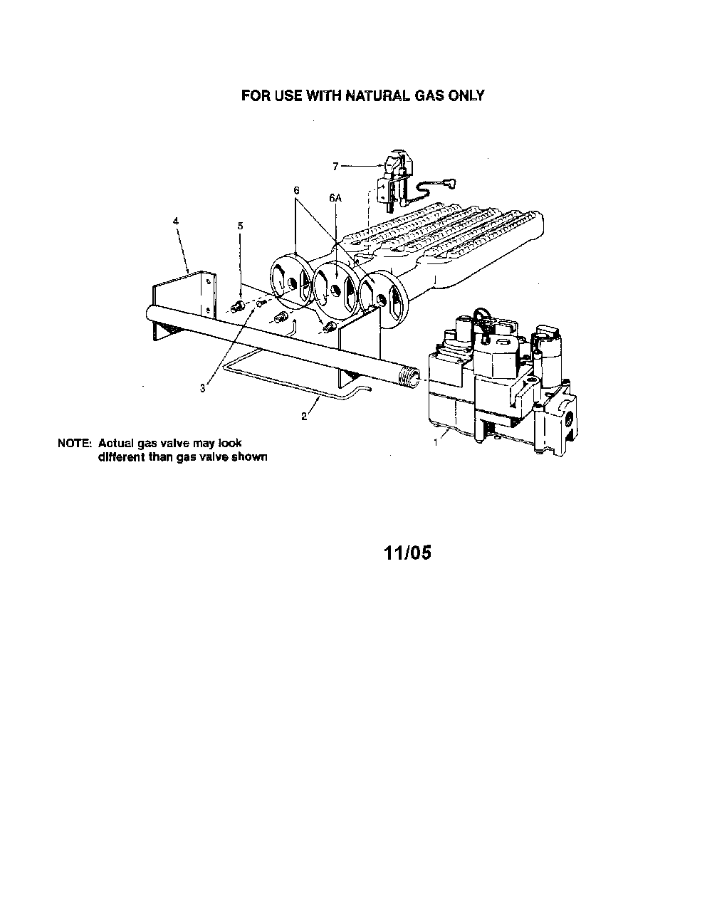 Gas burners/manifold parts Diagram and Parts List for 229960260  Kenmore Water Heater