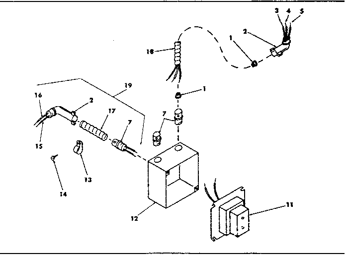Wiring junction box assembly with transformer Diagram and Parts List for 610742121  Kenmore Air Conditioner