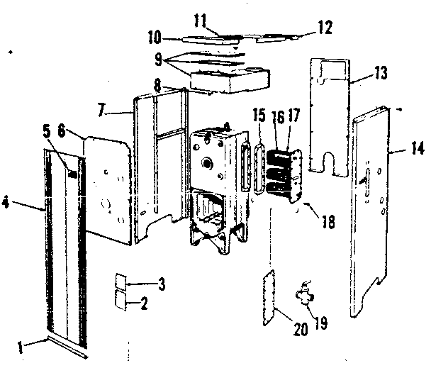 Cabinet Diagram and Parts List for 229962371  Kenmore Water Heater