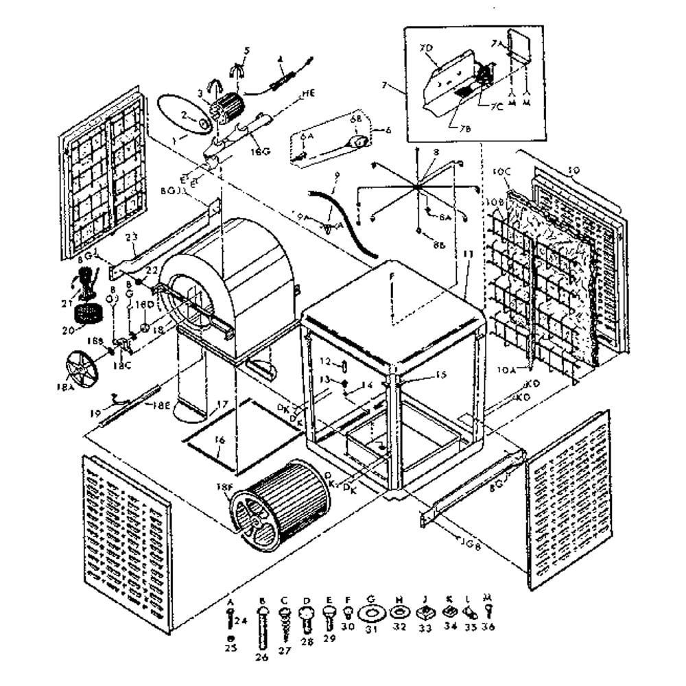 Functional Replacement Parts Diagram and Parts List for 56561450  Kenmore Air Conditioner