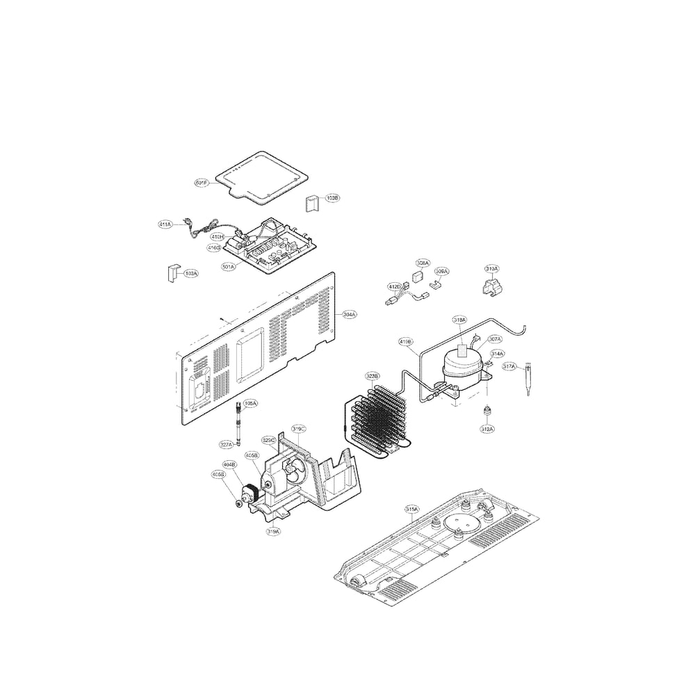 Machine Compartment Parts Diagram and Parts List for 79551373011  Kenmore Refrigerator