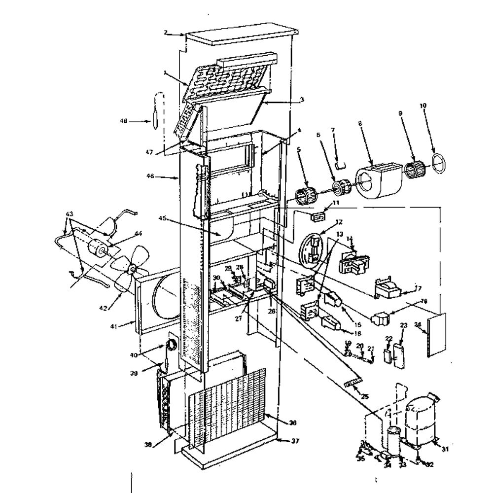 Replacement Parts Diagram and Parts List for 160812010  Kenmore Air Conditioner