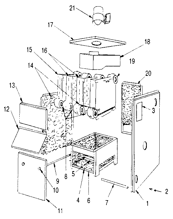 Jacket - section and base Diagram and Parts List for 22996467  Kenmore Water Heater
