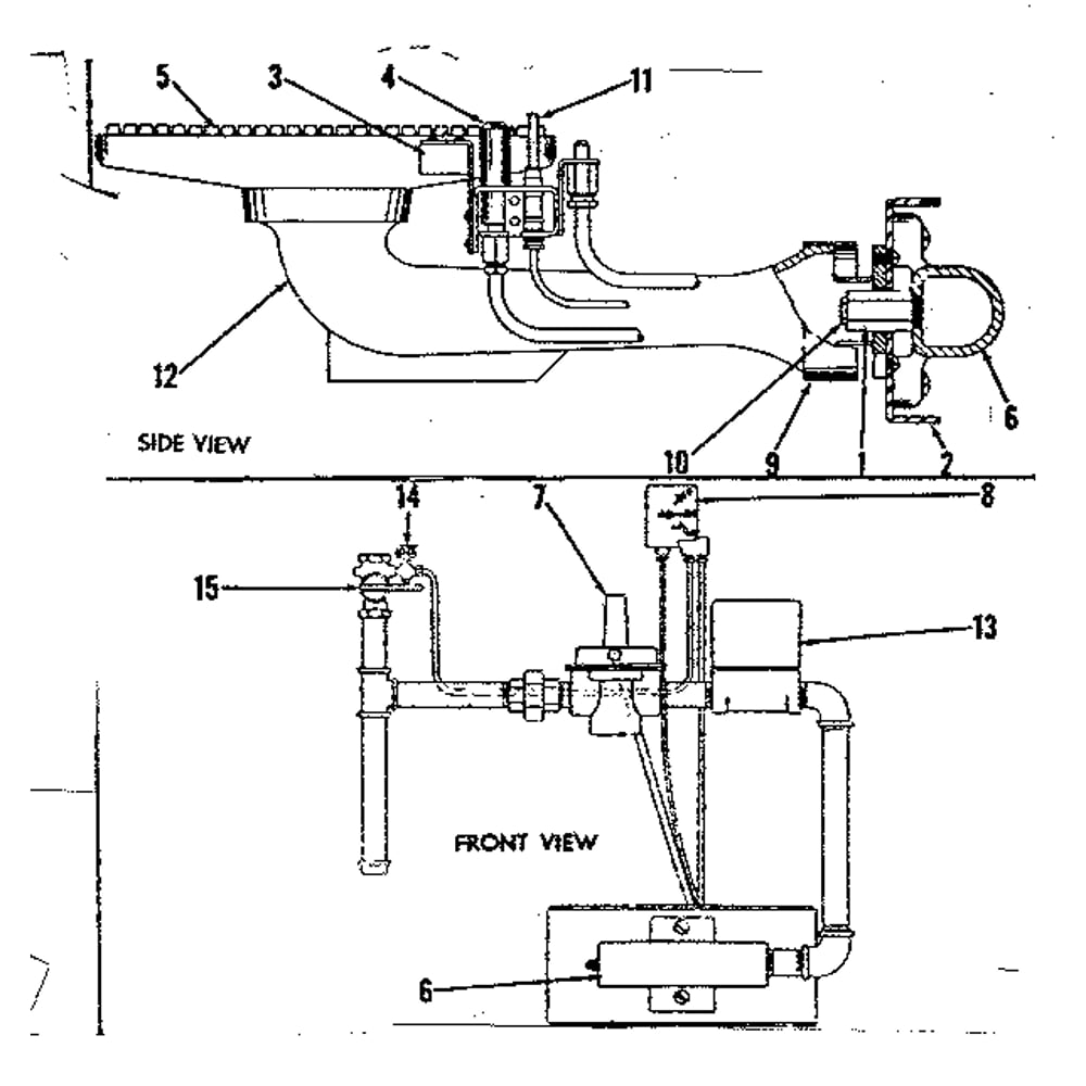 Natural Gas Burner Assembly Diagram and Parts List for 8676099  Kenmore Water Heater