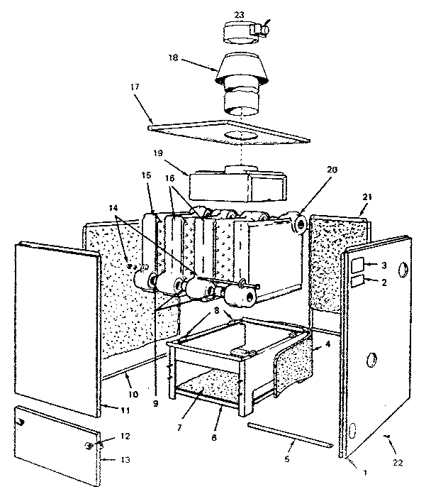 Jacket - sections & base parts Diagram and Parts List for 229965290  Kenmore Water Heater