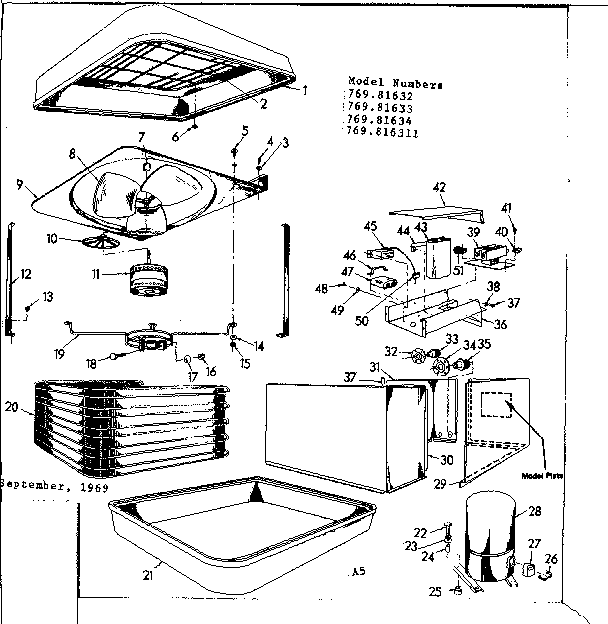 Functional replacement parts Diagram and Parts List for 76981634  Kenmore Air Conditioner