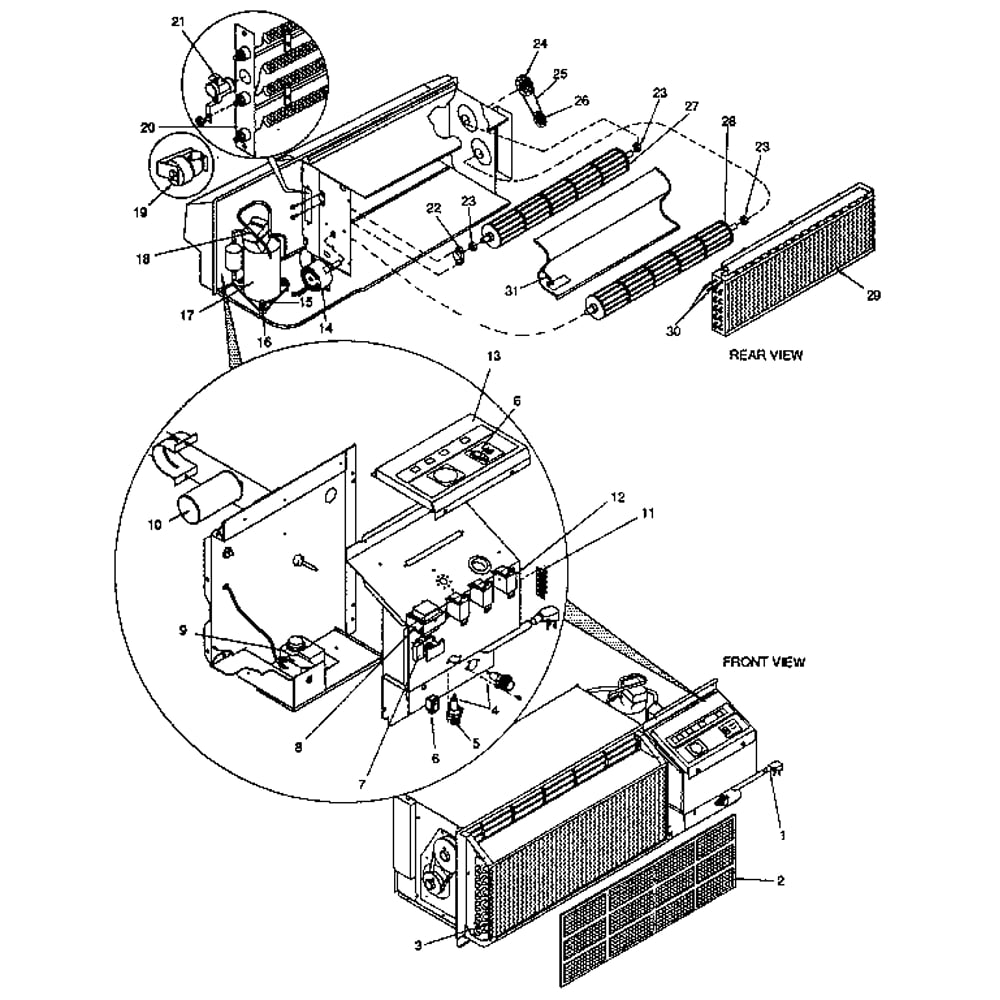 Functional Diagram and Parts List for 867841041  Kenmore Air Conditioner
