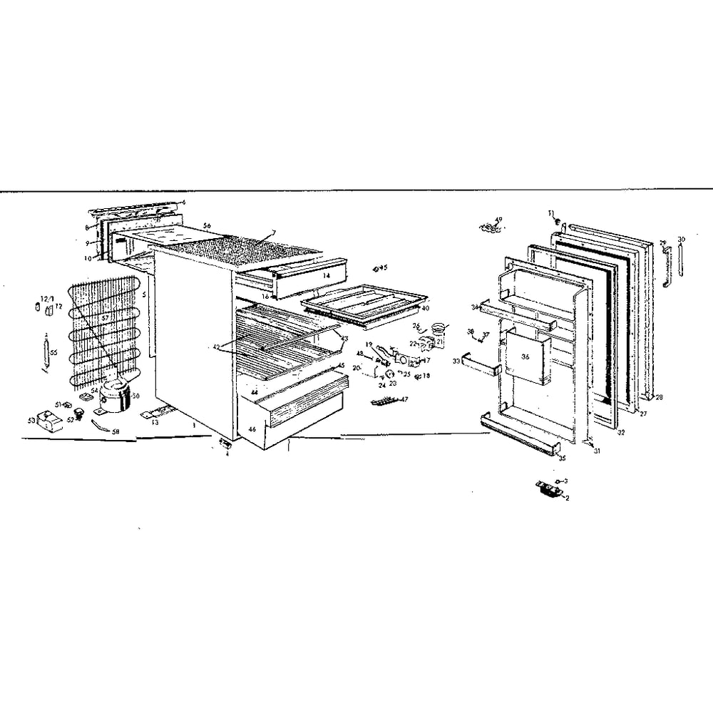 Cabinet Parts Diagram and Parts List for 64973790  Kenmore Refrigerator