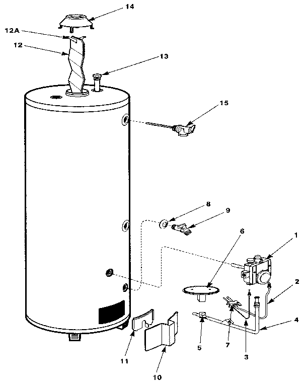 Replacement parts Diagram and Parts List for 220330600  Kenmore Water Heater
