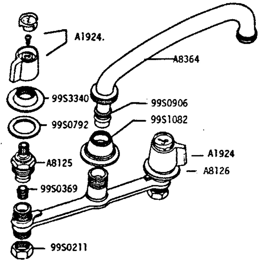 7183 Faucet Assembly Diagram and Parts List for 6127986323115V  Kenmore Refrigerator