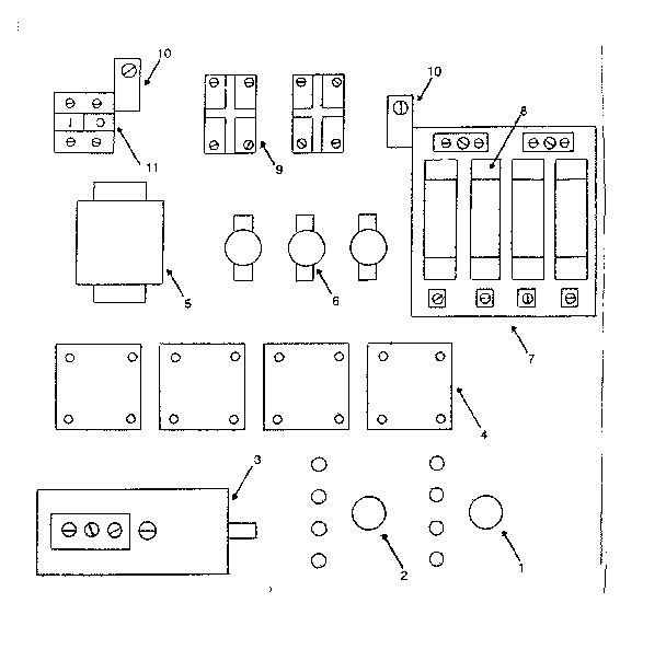 Electric duct heater Diagram and Parts List for 610742060  Kenmore Furnace