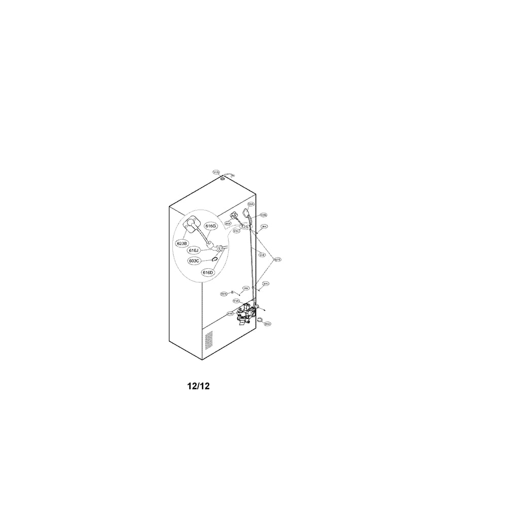 Valve And Water Tube Parts Diagram and Parts List for 79572069111  Kenmore Refrigerator