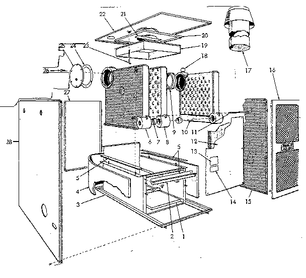 Jacket - sections & base parts Diagram and Parts List for 22996144  Kenmore Water Heater