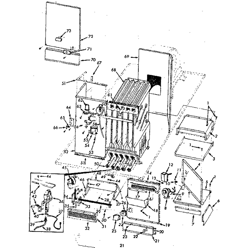 Heat Exchanger Diagram and Parts List for 867815112  Kenmore Air Conditioner