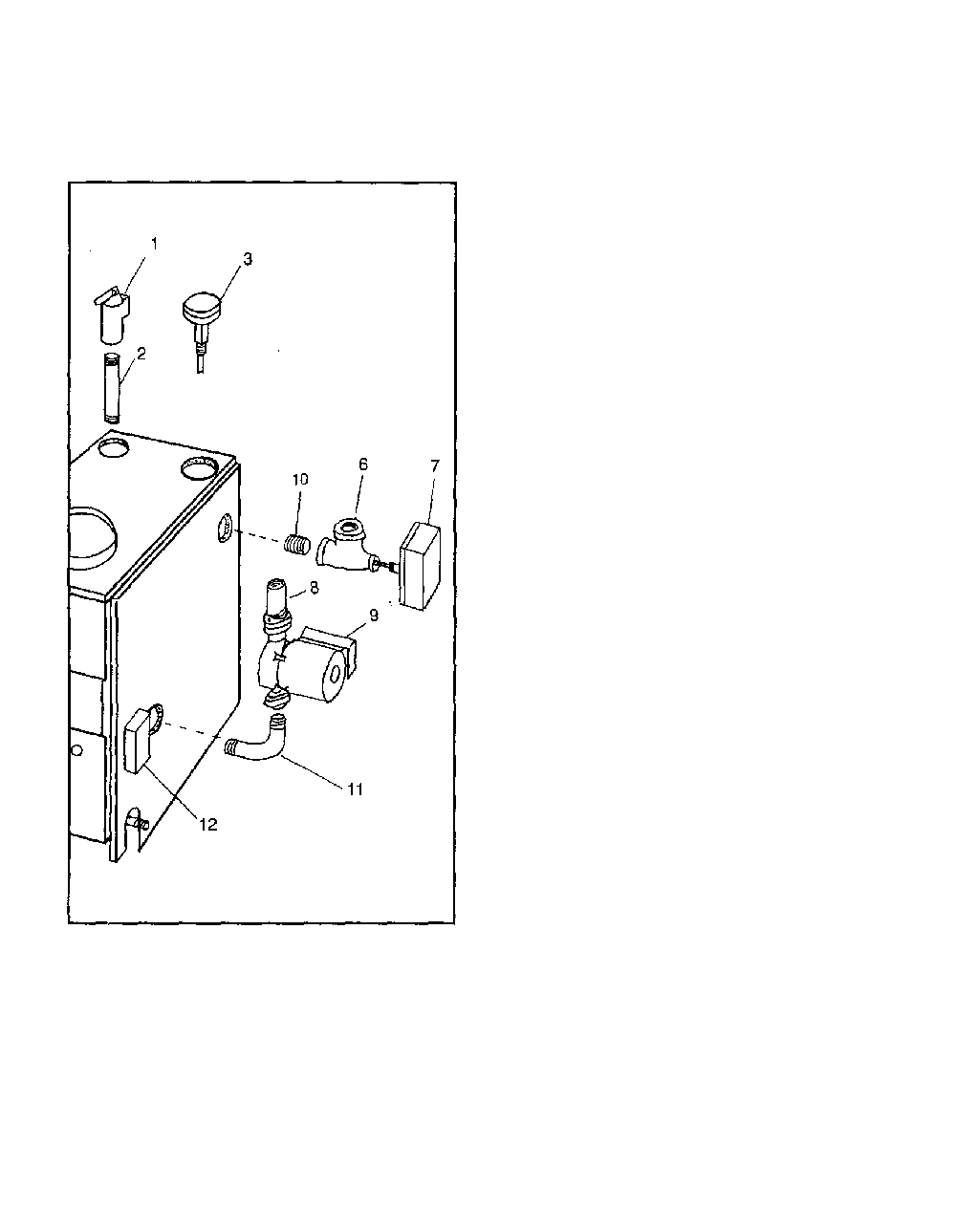 Boiler controls/piping Diagram and Parts List for 229960171  Kenmore Water Heater