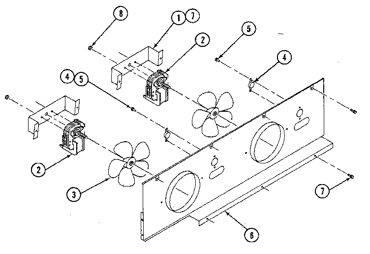 Blower motors - cooling fan Diagram and Parts List for 20215 1988 Kenmore Range