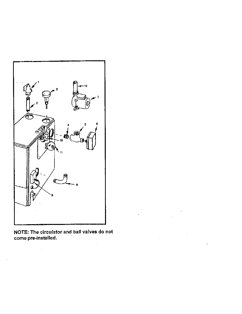 Boilers control and piping Diagram and Parts List for 229965550  Kenmore Water Heater