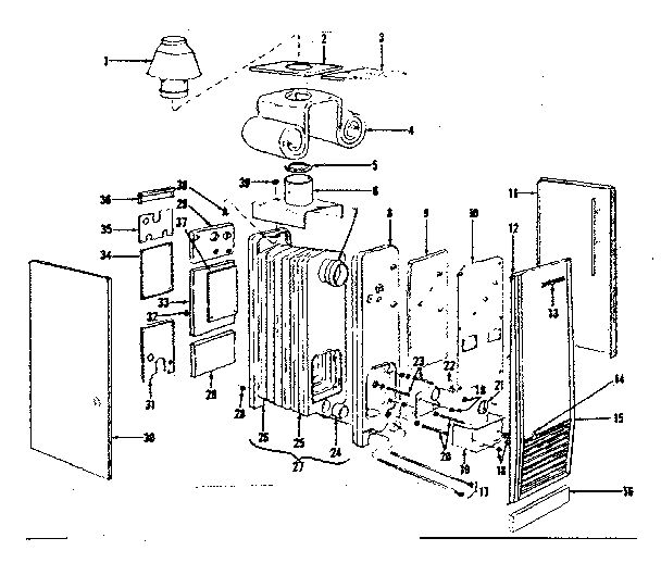 Boiler Assembly Diagram and Parts List for 8676135  Kenmore Water Heater