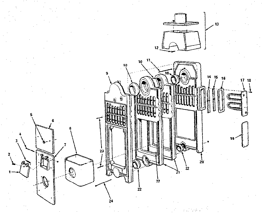 Combustion chamber and flue collector Diagram and Parts List for 229941651  Kenmore Water Heater