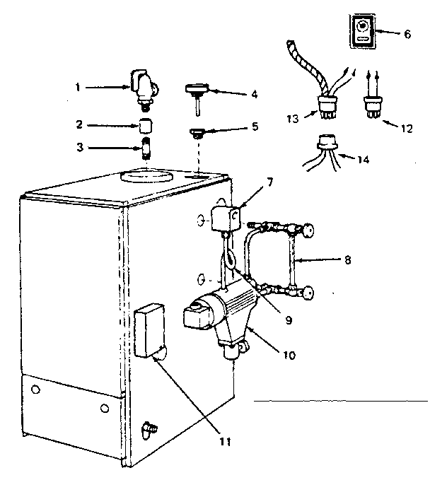 Low water cut off Diagram and Parts List for 229963250  Kenmore Water Heater