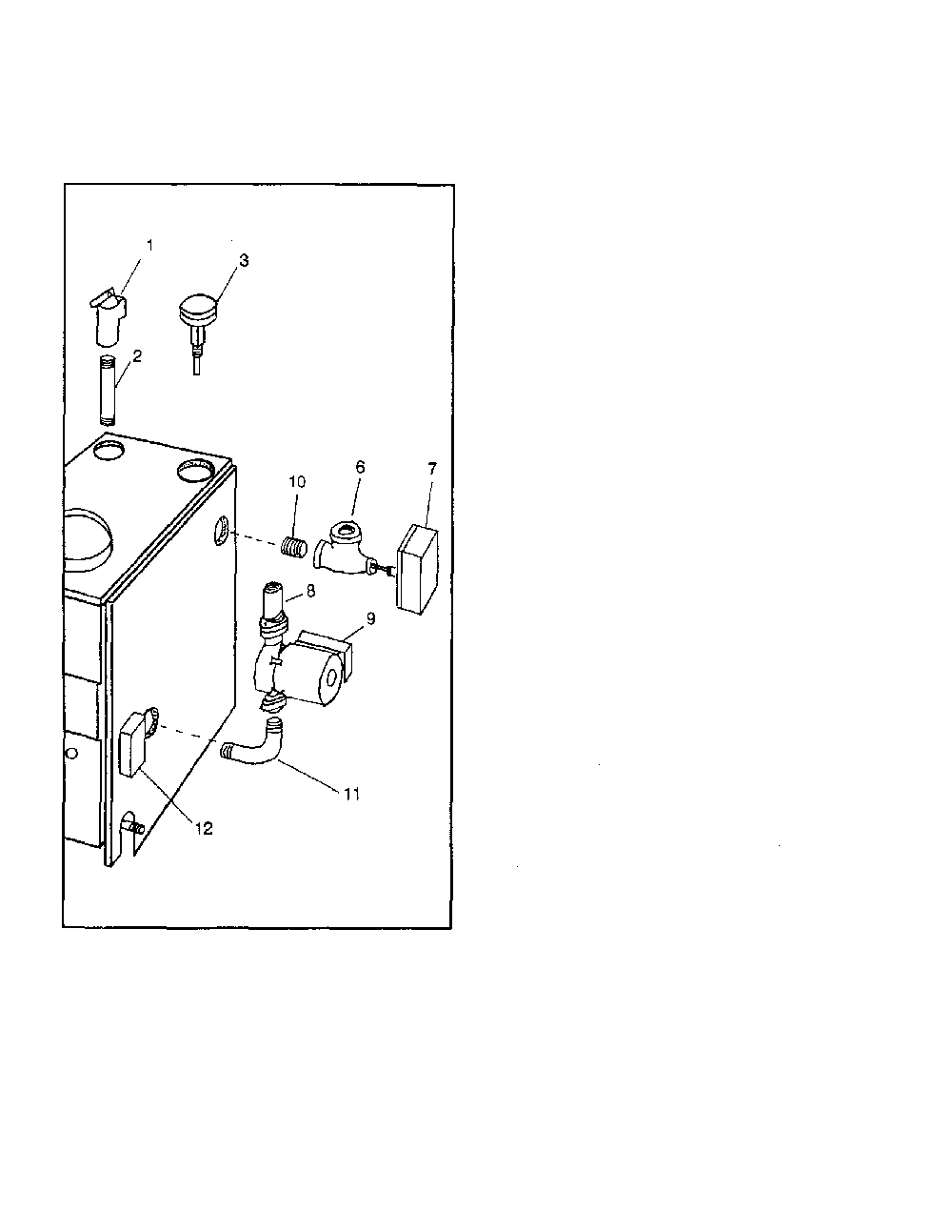 Boiler controls/piping Diagram and Parts List for 229960131  Kenmore Water Heater