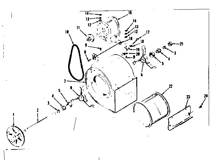 H-Q Blower Assembly Diagram and Parts List for 8676473  Kenmore Furnace