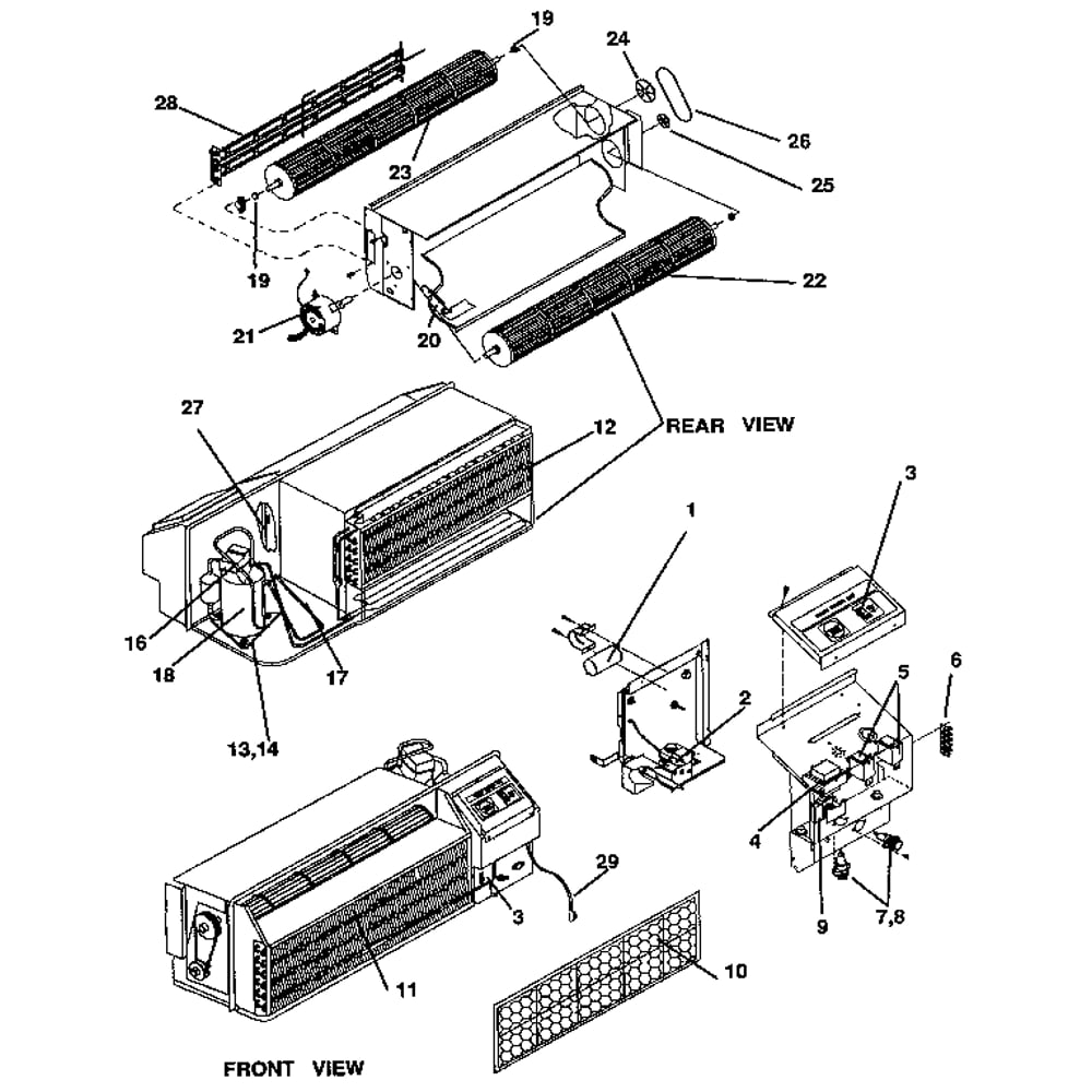 Functional Diagram and Parts List for 867840992  Kenmore Air Conditioner