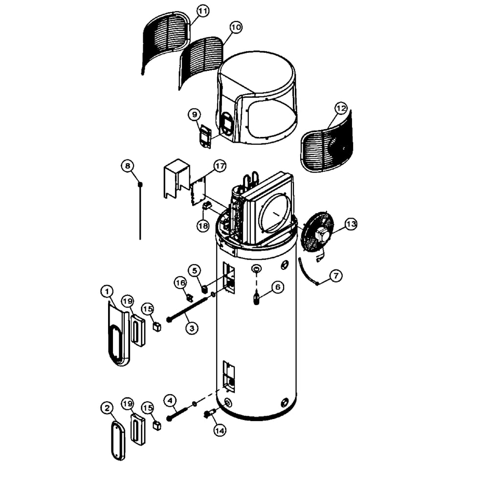 Water Heater Diagram and Parts List for 153321180  Kenmore Water Heater