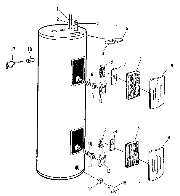 Replacement parts Diagram and Parts List for 220312100  Kenmore Water Heater