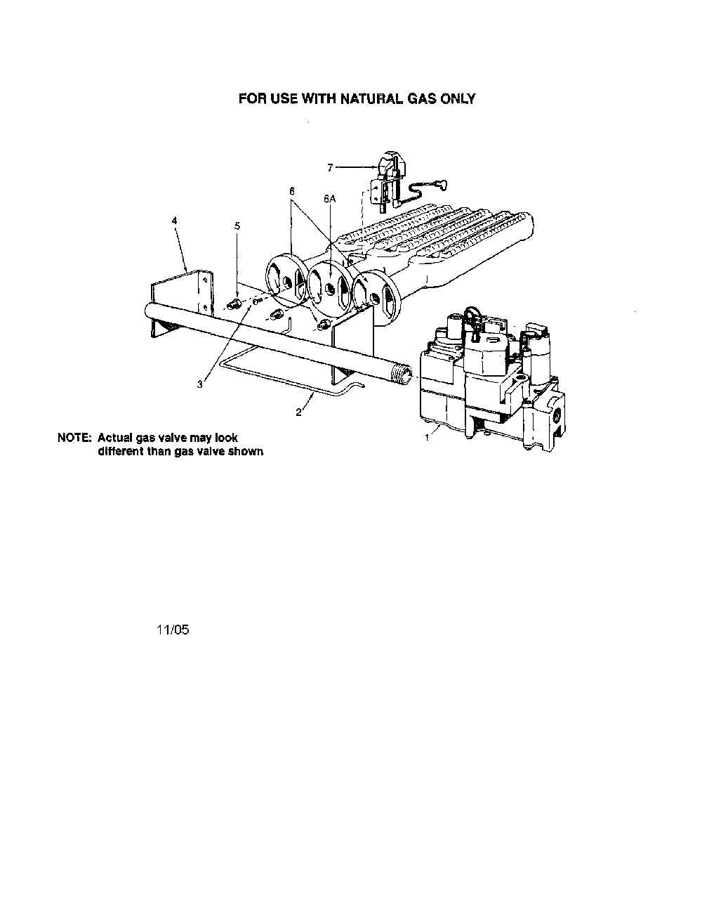 Gas burners/manifold parts Diagram and Parts List for 229960350  Kenmore Water Heater