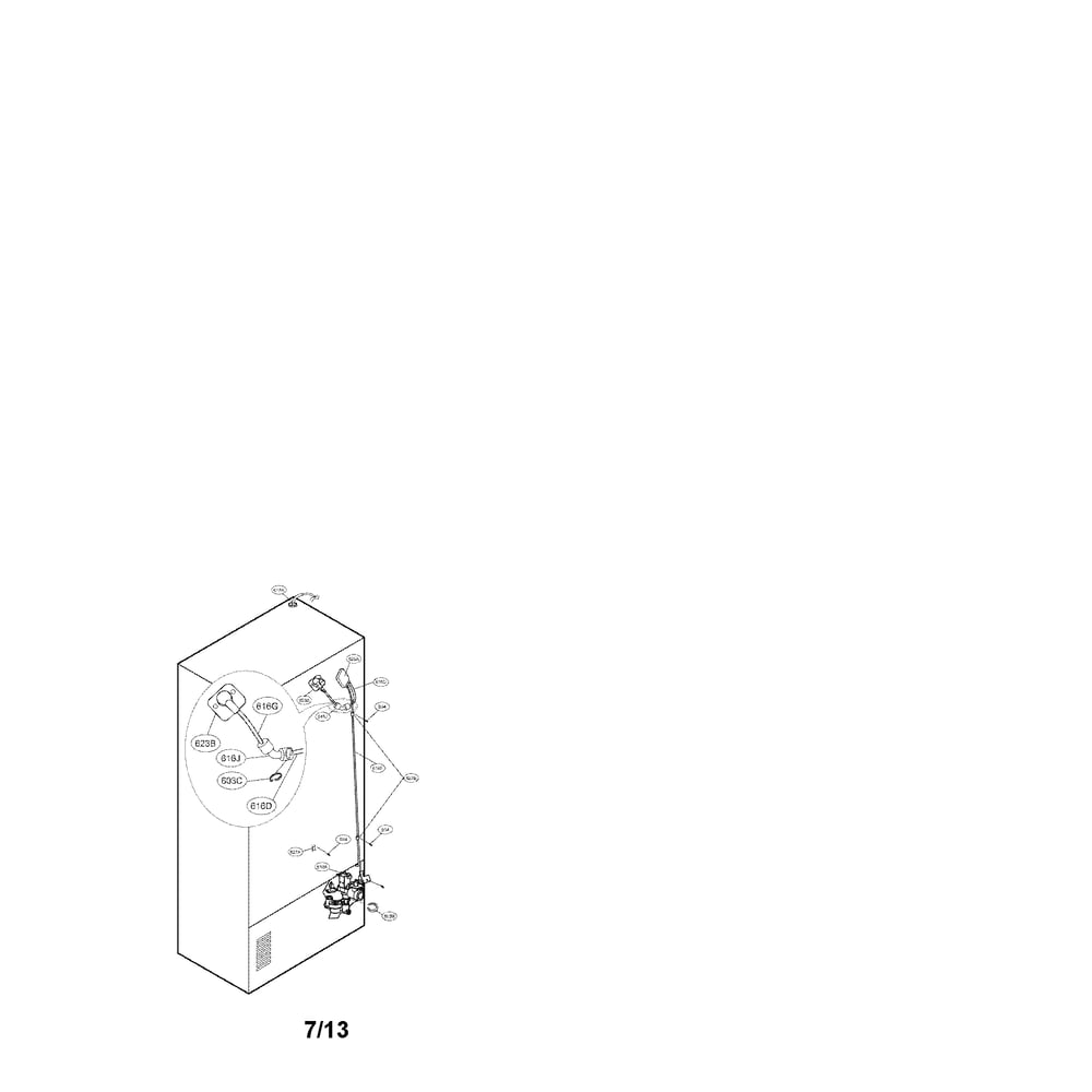 Valve And Water Tube Parts Diagram and Parts List for 79572372310  Kenmore Refrigerator