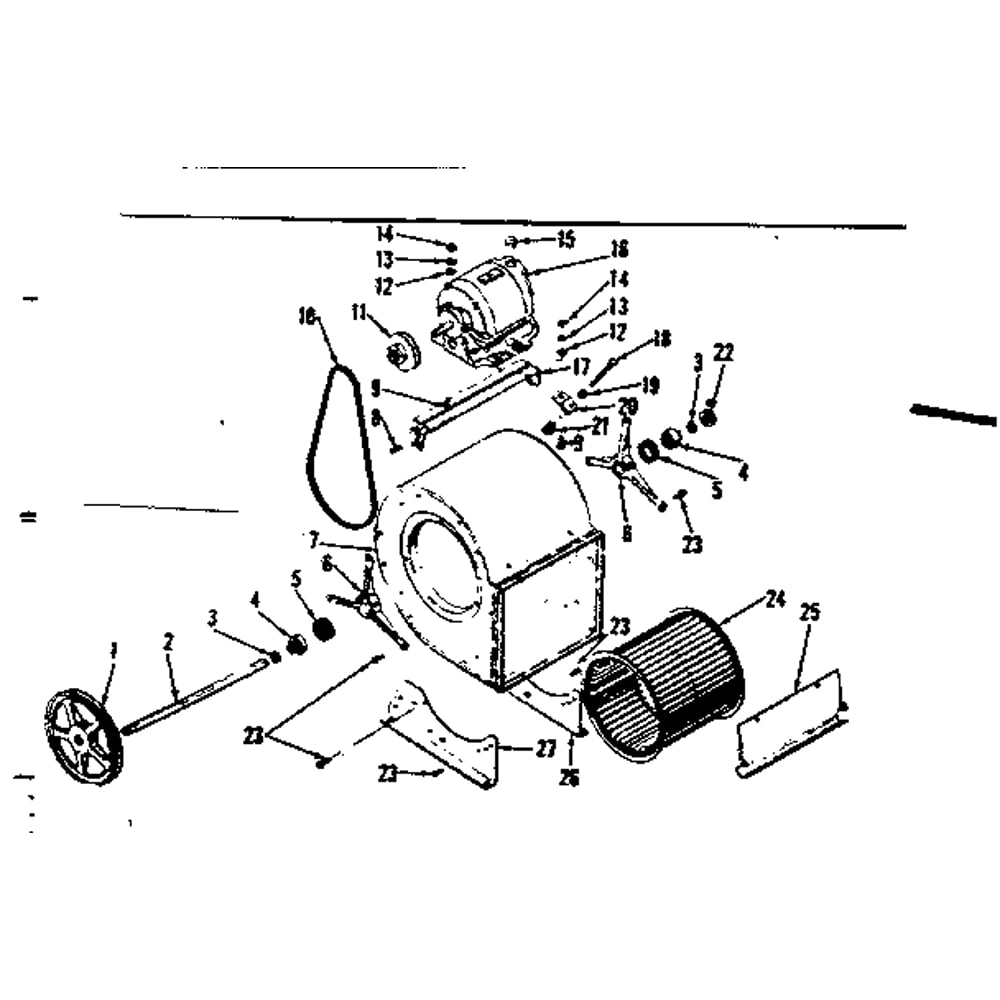 Lau Blower Assembly Diagram and Parts List for 735401  Kenmore Furnace
