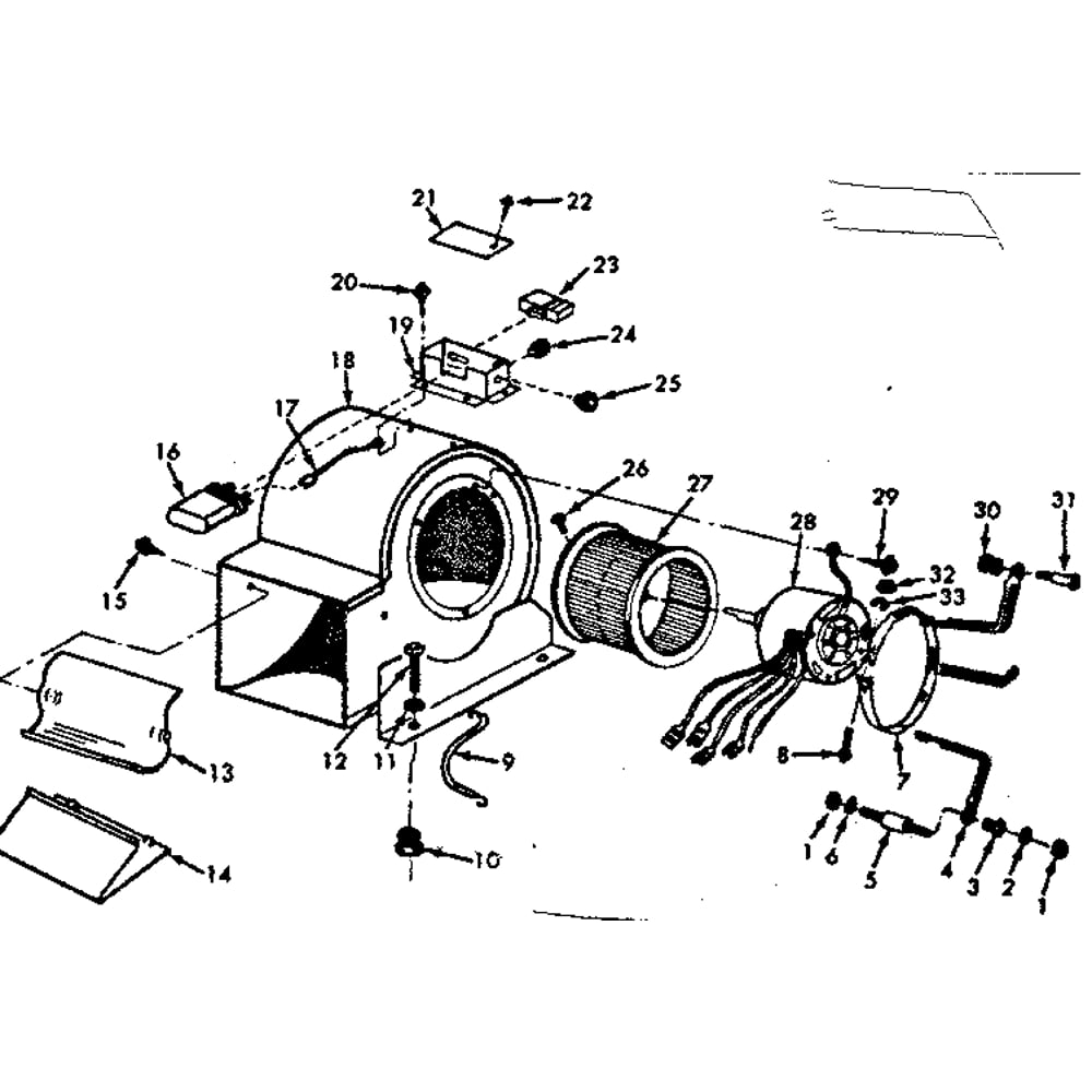 Blower Assembly Diagram and Parts List for 867815112  Kenmore Air Conditioner