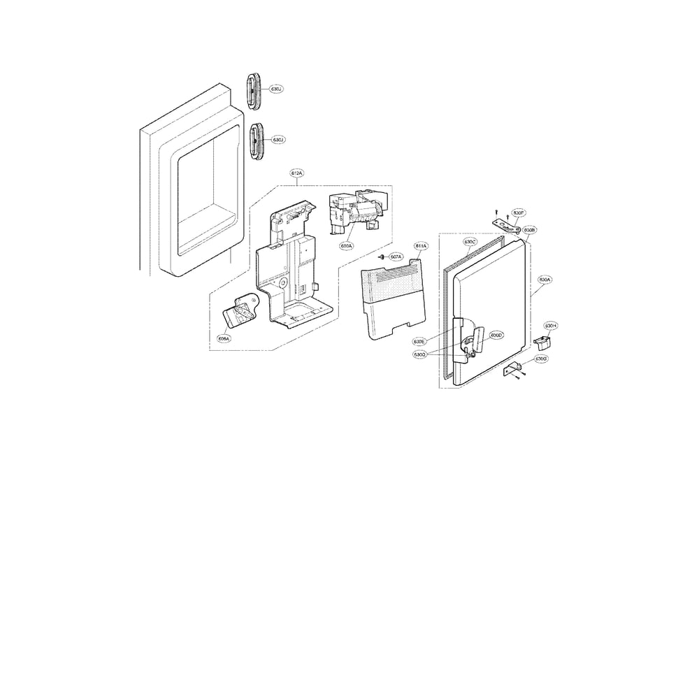Ice Maker And Ice Bin Parts Diagram and Parts List for 79572372310  Kenmore Refrigerator