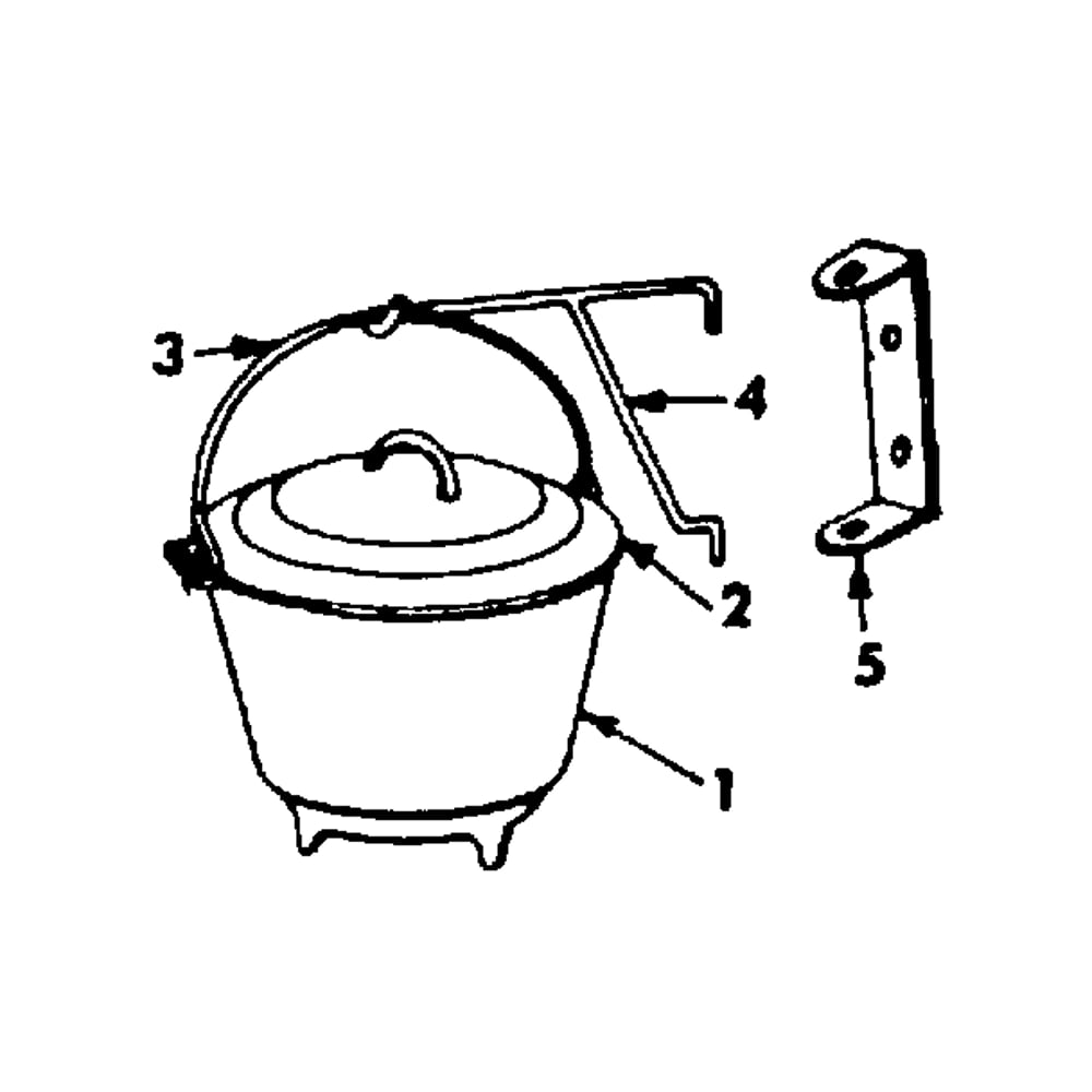 Boston Bean Pot With Crane Hook Diagram and Parts List for 14384540  Kenmore Fireplace & Insert